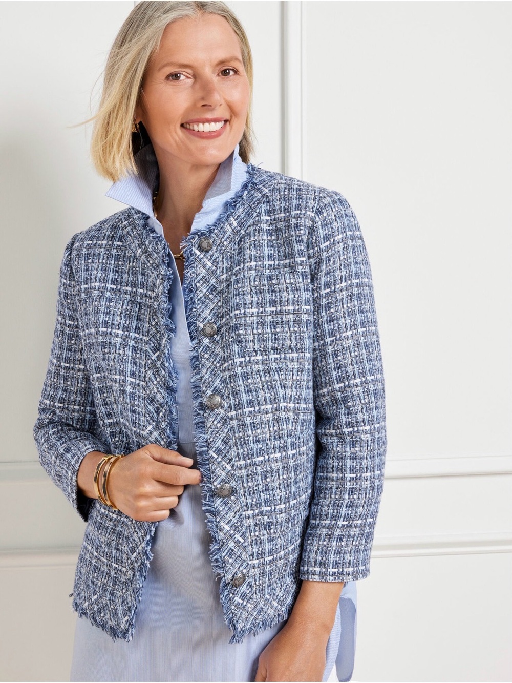 Talbots Americana Tweed Jacket Size 12P Petite